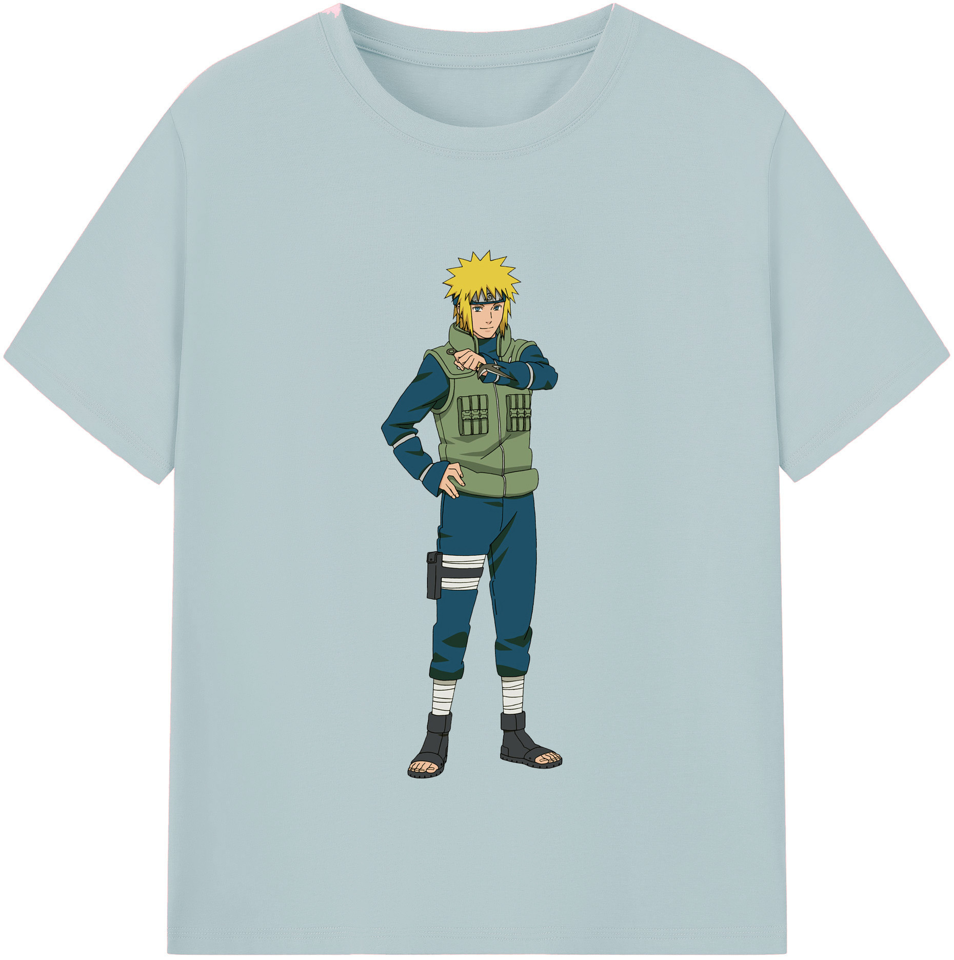 （画像用） NARUTO -ナルト- 波風 ミナト Namikaze Minato 綿100％半袖Tシャツ（フロントプリント）